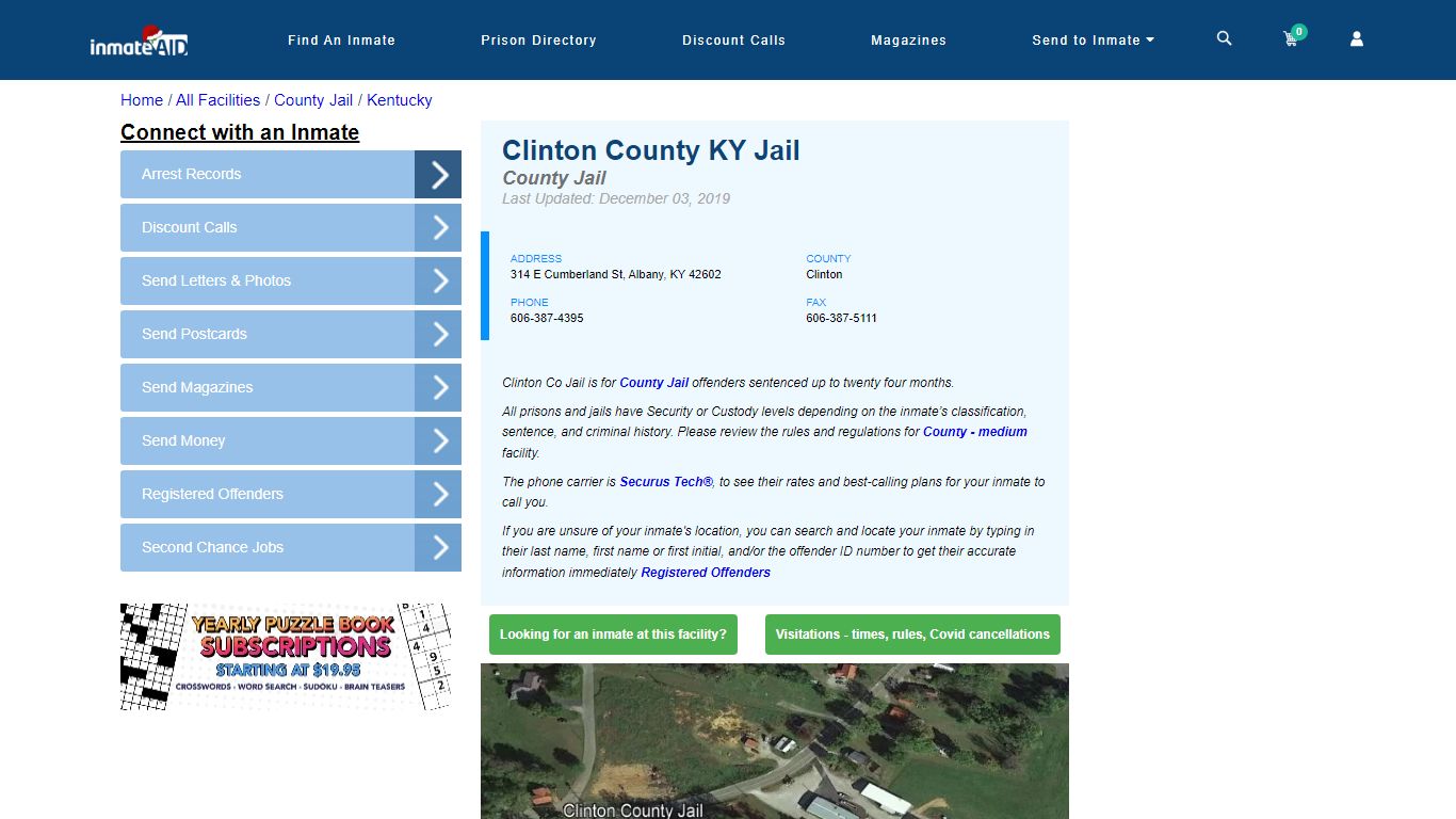 Clinton County KY Jail - Inmate Locator - Albany, KY