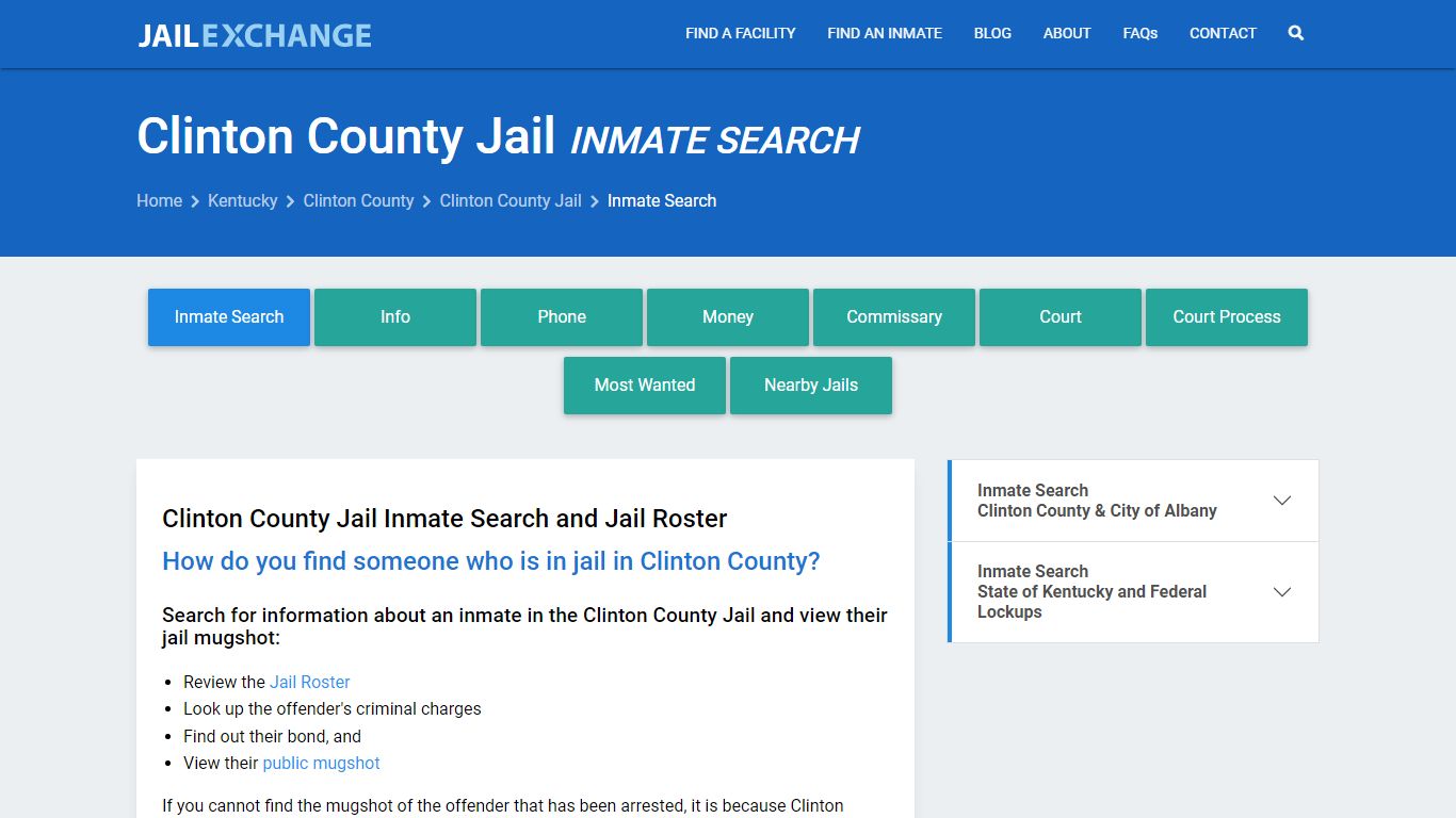 Inmate Search: Roster & Mugshots - Clinton County Jail, KY