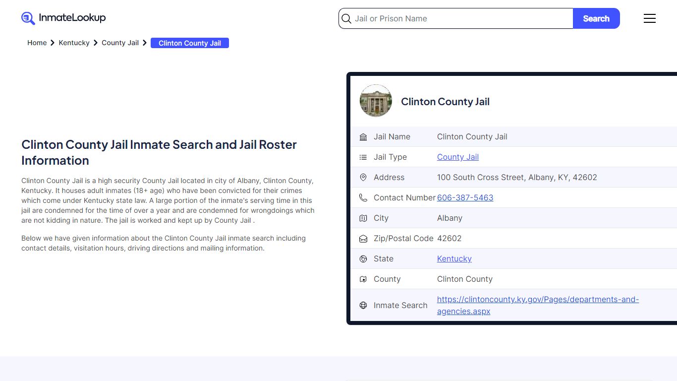 Clinton County Jail Inmate Search - Albany Kentucky - Inmate Lookup